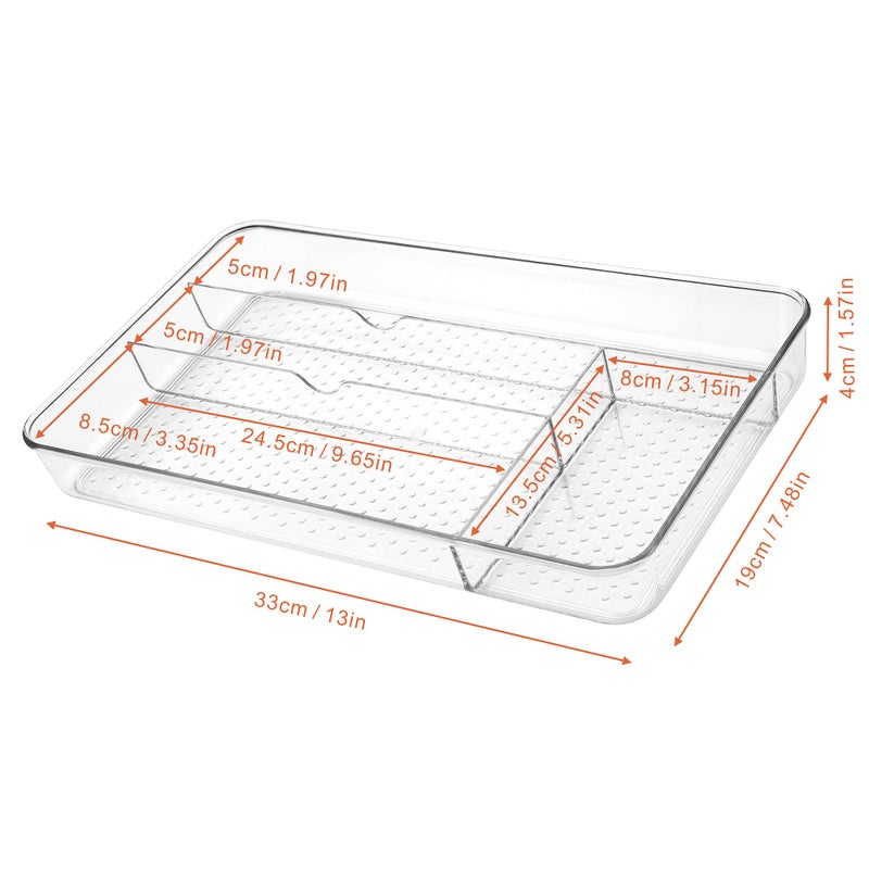 Lonian Cutlery Tray, No-Slip Drawers Organizer for Utensils Storage and Organising in Kitchen, Cosmetic Tray for Dressing Table Makeup Storage Organiser in Bedroom and Living Room - Image 2